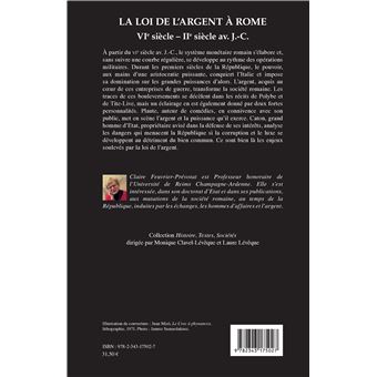 La loi de l'argent à Rome