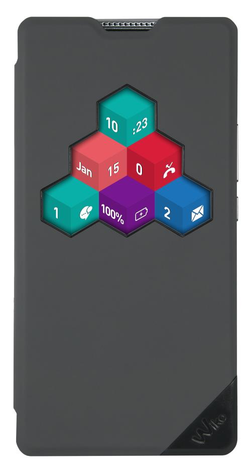 Etui Folio Wiko WiCube pour Robby 3G Gris