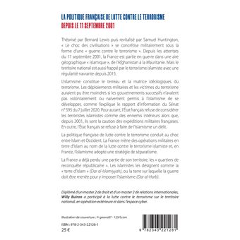 La politique française de lutte contre le terrorisme depuis le 11 septembre 2001