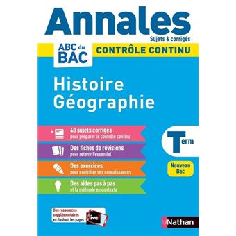 Annales Bac 2023 - Histoire Géographie Terminale- Corrigé