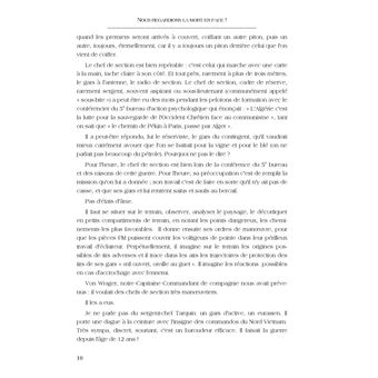 Nous regardions la mort en face!