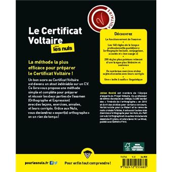 Le Certificat Voltaire pour les Nuls Concours