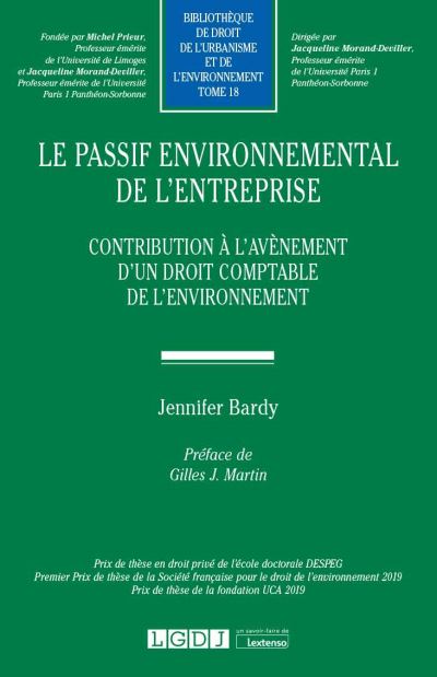 Le passif environnemental de l'entreprise - Jennifer Bardy - broché