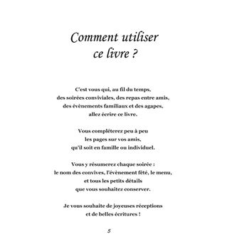 Le journal de mes réceptions