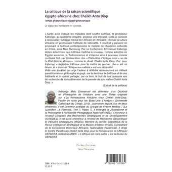 La critique de la raison scientifique égypto-africaine chez Cheikh Anta Diop