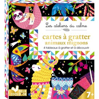 Cartes à gratter animaux mignons