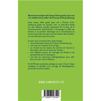 Cessez d'être gentil, soyez vrai ! (Résumé et analyse de Thomas d'Ansembourg)