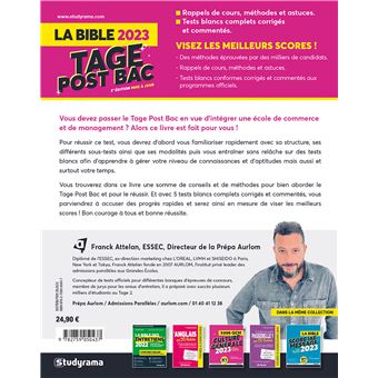 La bible Tage post bac 2023
