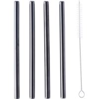 Point-Virgule 4 Rietjes Uit RVS Zwart met Borstel 14CM