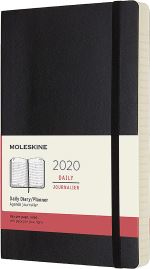 Agenda 2020 Journalier Grand Format Noir Souple