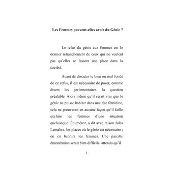 Les femmes peuvent-elles avoir du génie ?