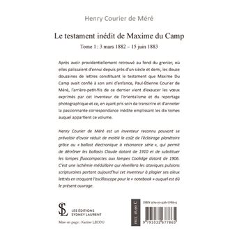 Le testament inédit de Maxime Du Camp