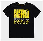 T-shirt homme Pokémon Pikachu Be Your Own Hero noir taille S