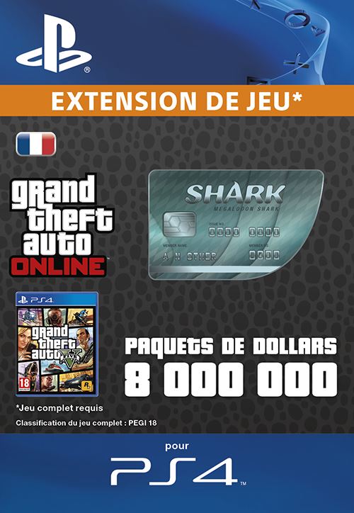 Code de téléchargement GTA V Megalodon Shark Cash Card PS4
