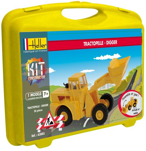 Hell Maquette Tractopelle - Digger Heller 63003 58 Pièces