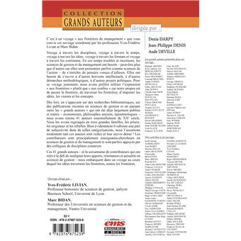 Les grands auteurs aux frontières du management