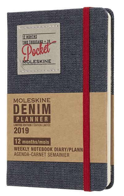 Agenda 2019 Denim Semainier Poche Noir