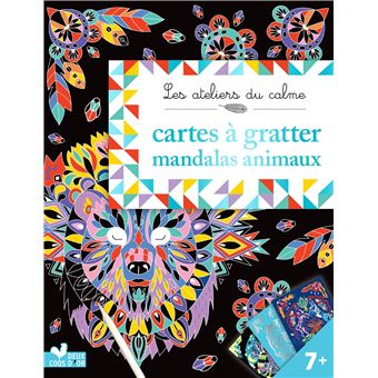 Cartes à gratter mandalas animaux