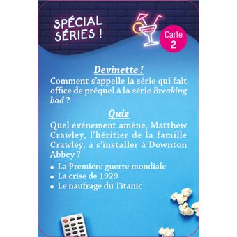 Apéro-cartes, spécial séries