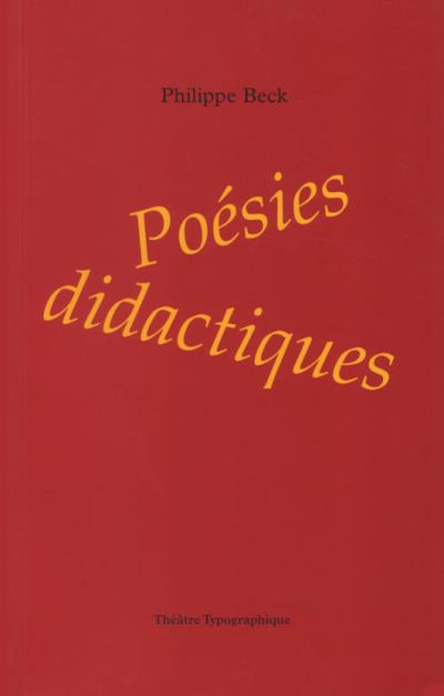 Poésies didactiques - Philippe Beck - broché