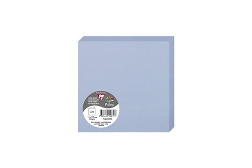Pack de 25 cartes pli&eacute;es Pollen 135 x 135 mm Bleu Lavande