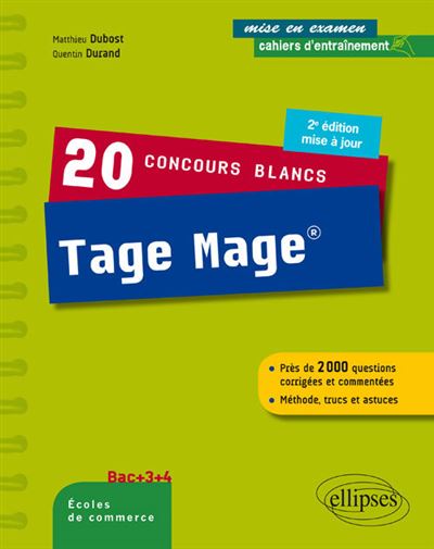 20 concours blancs Tage Mage