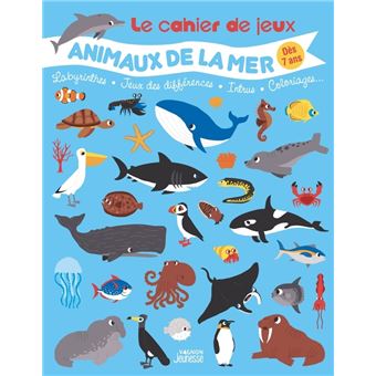 Le cahier de jeux animaux de la mer