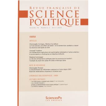 Revue Française de Science Politique T70-2
