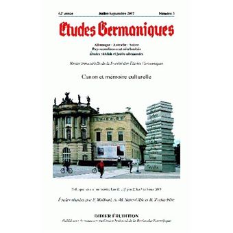 Études germaniques - N°3/2007