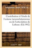 Contribution à l'étude de l'entorse tarsométatarsienne ou de l'articulation de Lisfranc