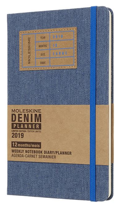 Agenda 2019 Denim Semainier Grand Format Blue