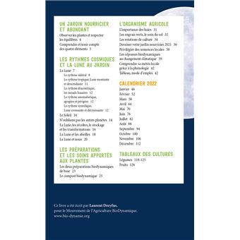 Jardiner avec la Lune en biodynamie 2022 (+ calendrier lunaire détachable inclus)