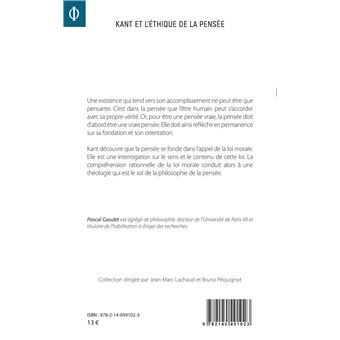 Kant et l'éthique de la pensée