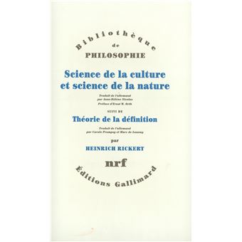Science De La Culture Et Science De La Nature Theorie De La Definition