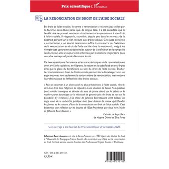 La renonciation en droit de l'aide sociale