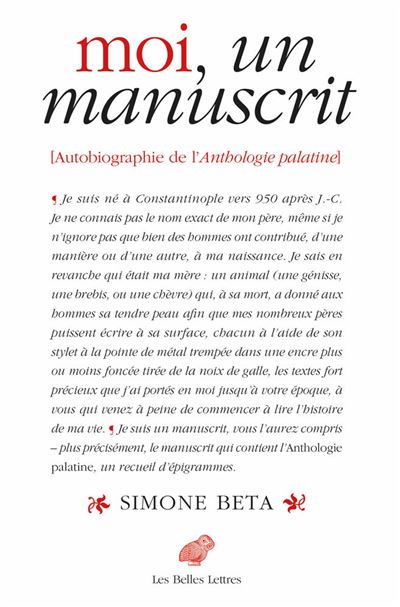 Moi un manuscrit autobiographie de l'anthologie palatine