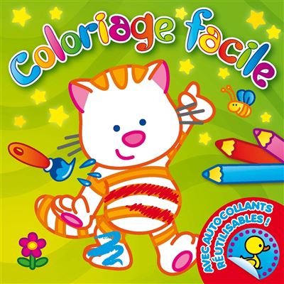 Chat Coloriage Facile Vert Cartonne Collectif Achat Livre Fnac