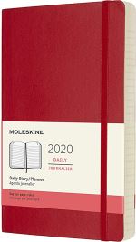 Agenda 2020 Journalier Grand Format Rouge Souple