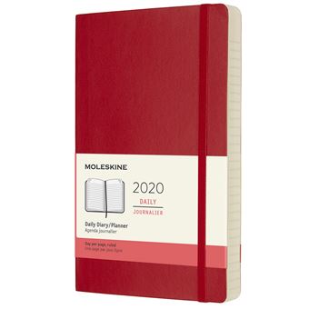 Agenda 2020 Journalier Grand Format Rouge Souple