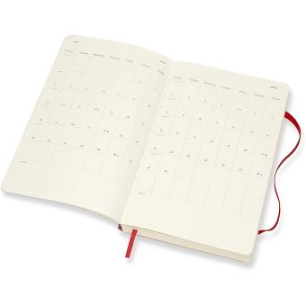 Agenda 2020 Journalier Grand Format Rouge Souple