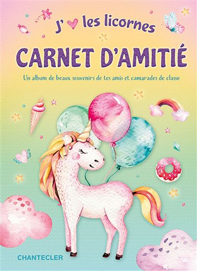 Carnet d'amitié licorne