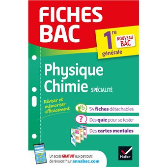 Fiches Bac Physique Chimie 1re Generale Specialite Nouveau Programme De Premiere 2020 2021 Broche Joel Carrasco Alexandra Chauvin Gaelle Cormerais Achat Livre Ou Ebook Fnac