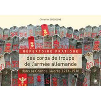 Répertoire des corps de troupe de l'armée allemande