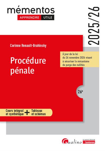 Procédure pénale - Corinne Renault-Brahinsky - broché