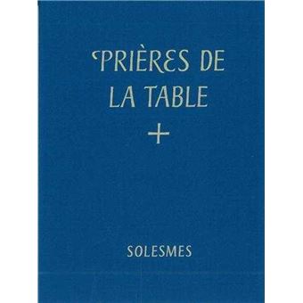 Prière de la table benedictiones mensae