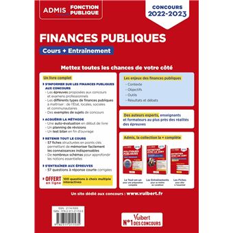 Finances publiques - Cours et entraînement - Concours et examens 2022-2023 - Catégories A et B