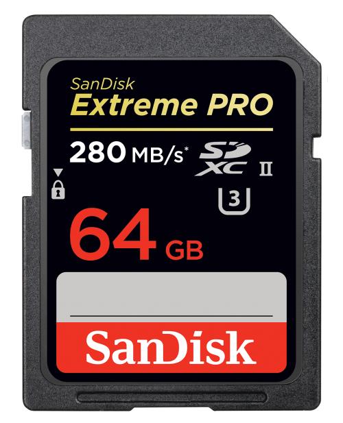 SanDisK Carte mémoire Extreme PRO SDHC / SDXC 64 Go 280 Mo/s UHSII