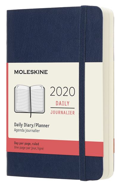 Agenda 2020 Journalier Poche Bleu Saphir Souple