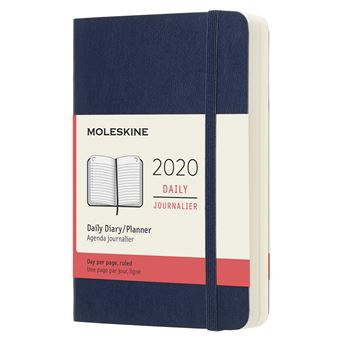 Agenda 2020 Journalier Poche Bleu Saphir Souple