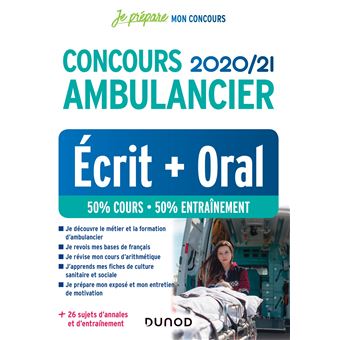 Concours Ambulancier 2020/21 - Ecrit + Oral